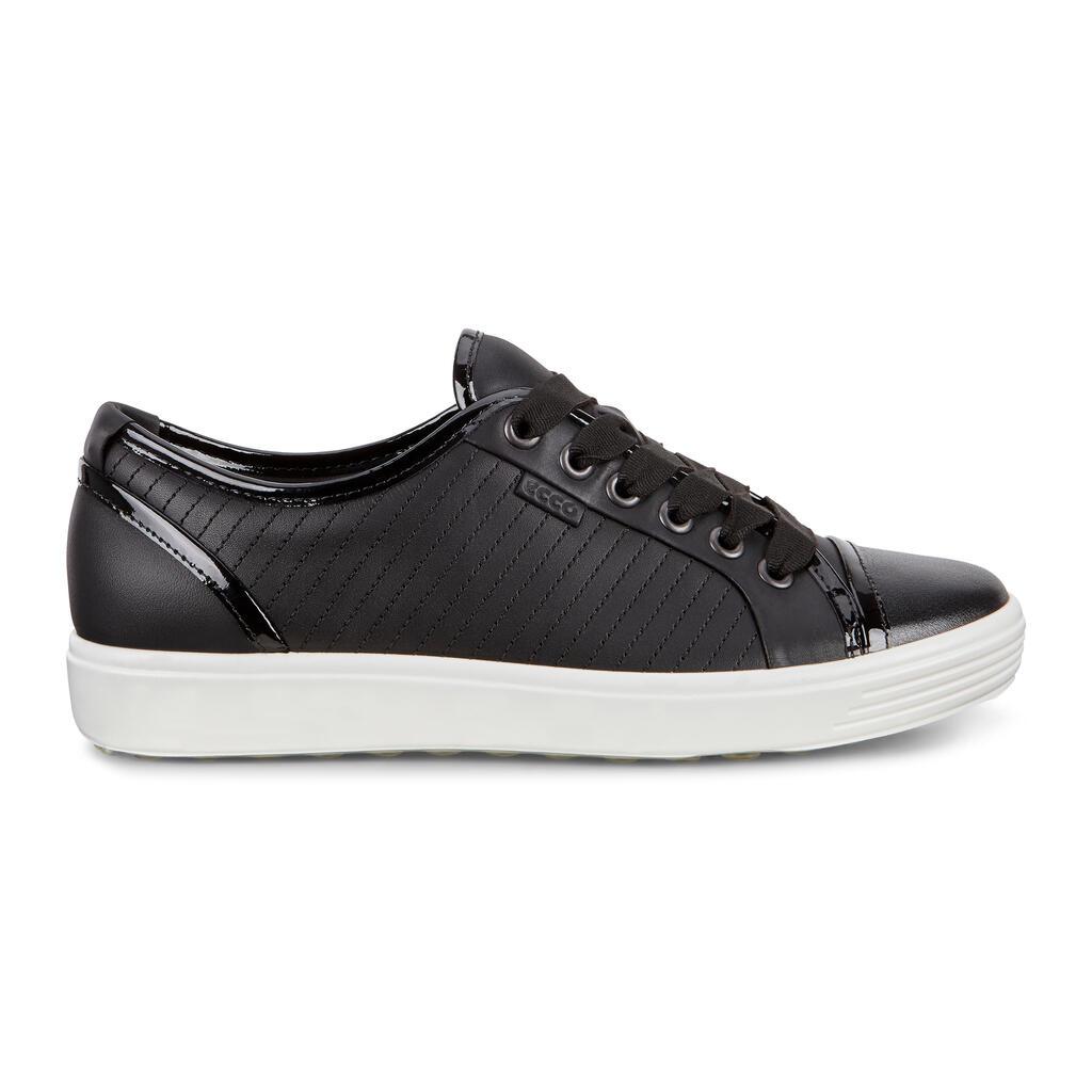 Baskets Ecco Soft 7 Cap Toe Femme Noir 6794-CWIOZ